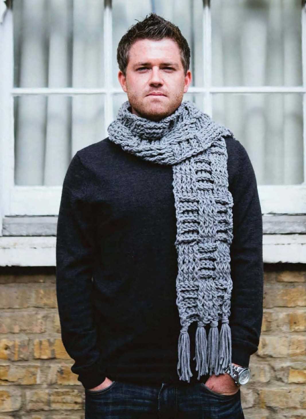 Knitting pattern mens scarf easy