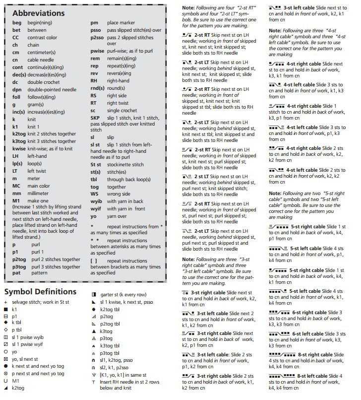 Knitting pattern translation norwegian to english