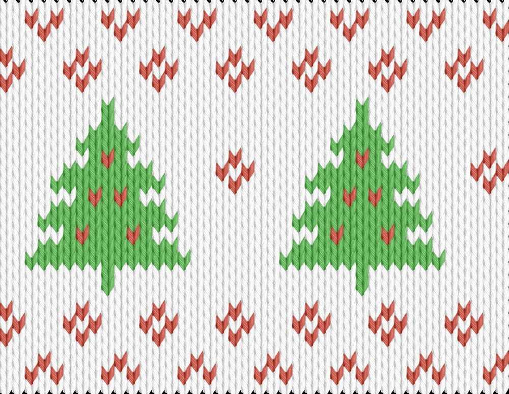 Knitting christmas tree pattern