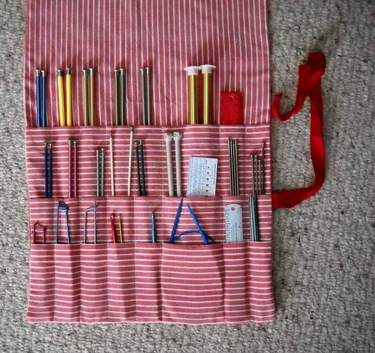 Knitting needle storage case pattern