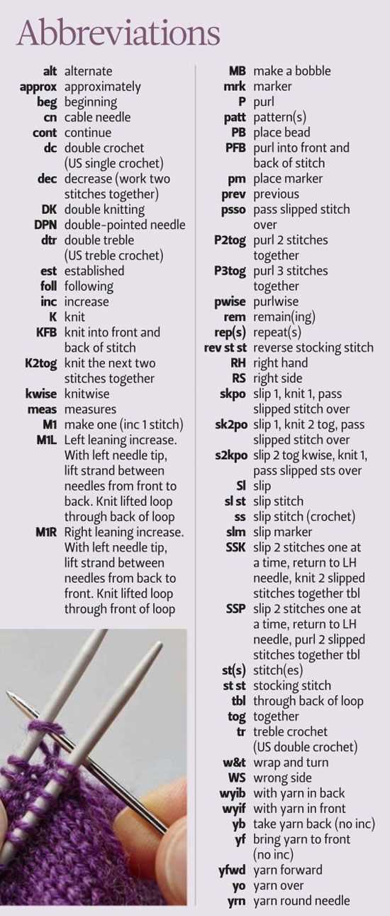 Knitting patterns using size 6 needles