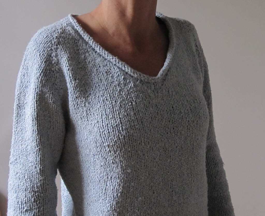V neck pullover knitting pattern