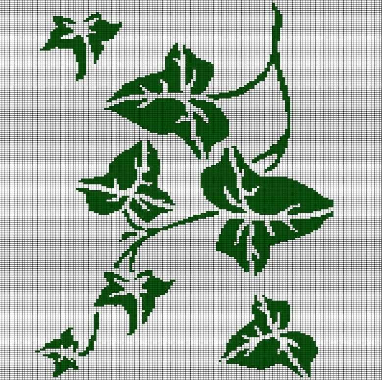 Knitted ivy leaf pattern