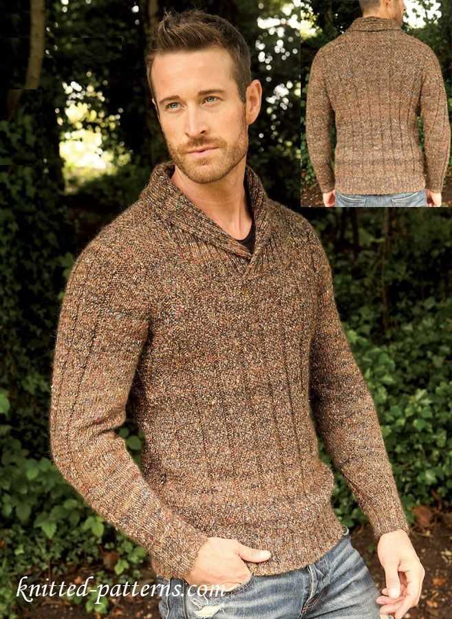 Knit pattern sweater mens