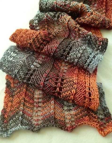 Lace scarf pattern knitting