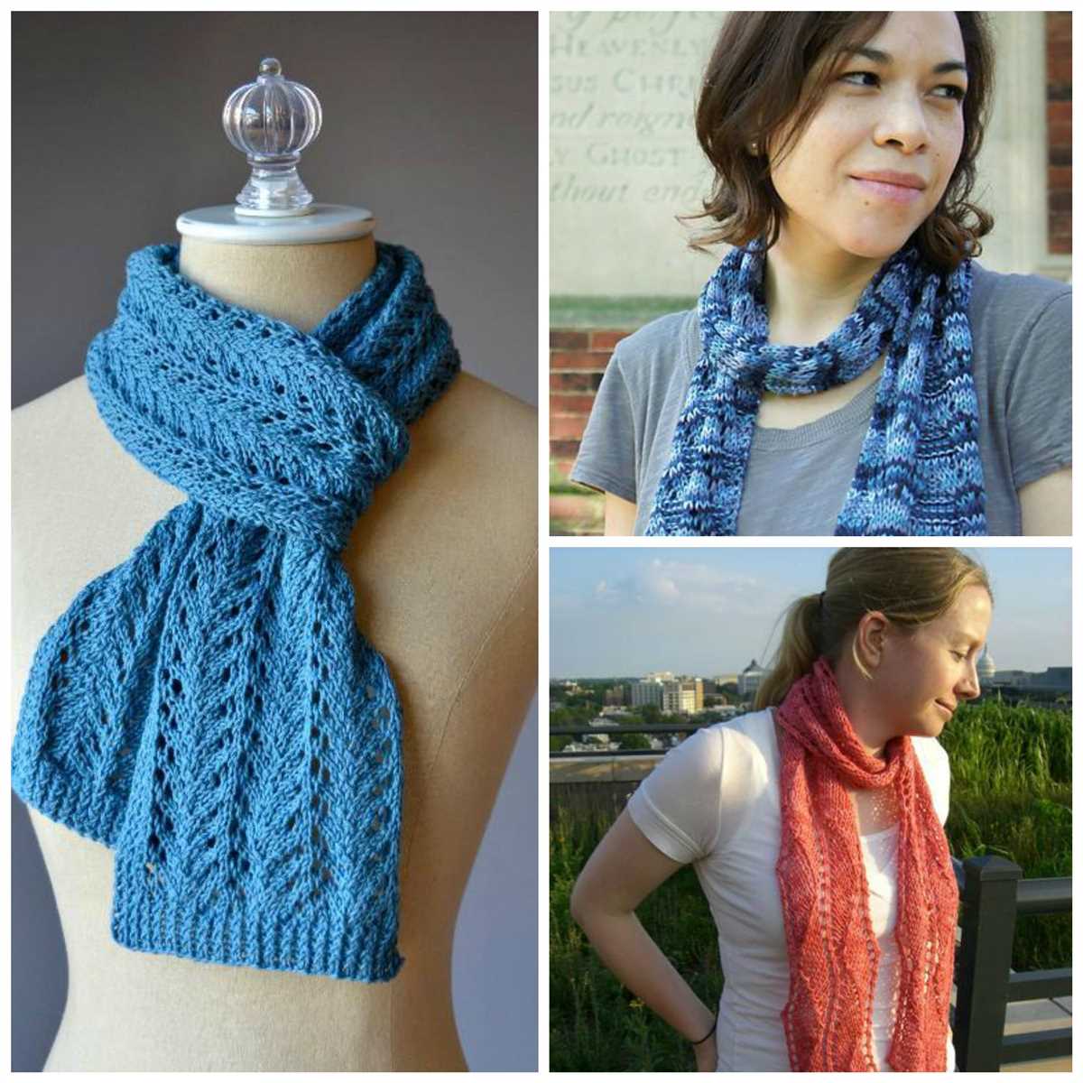 Lacy knitted scarf pattern