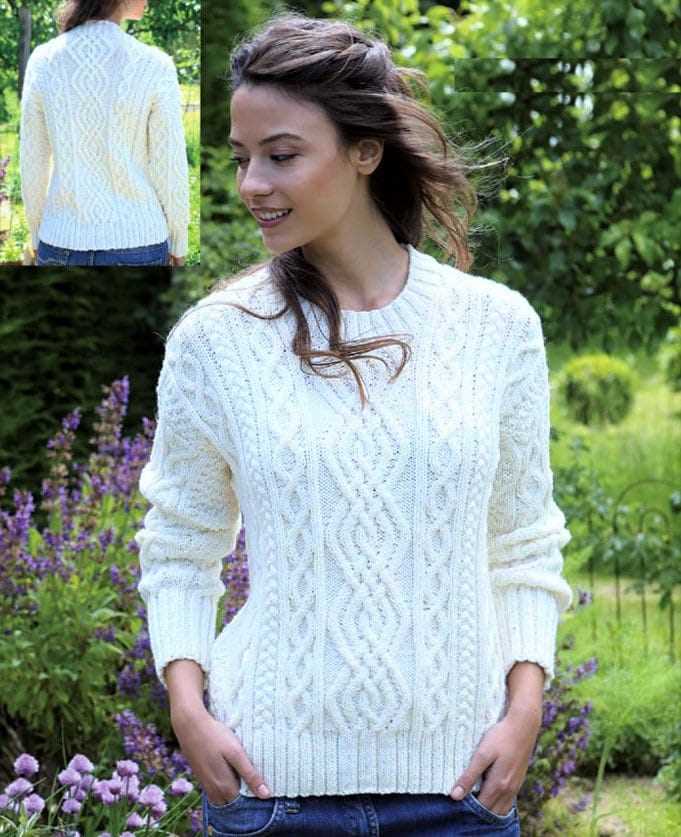 Ladies aran sweater knitting patterns