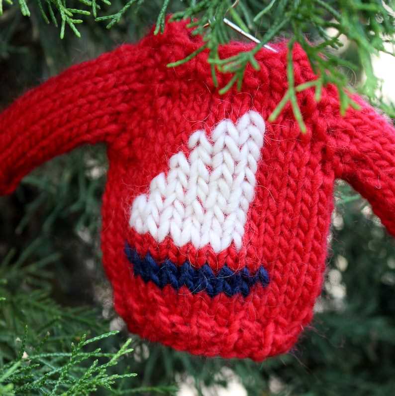 Mini knit sweater ornament pattern