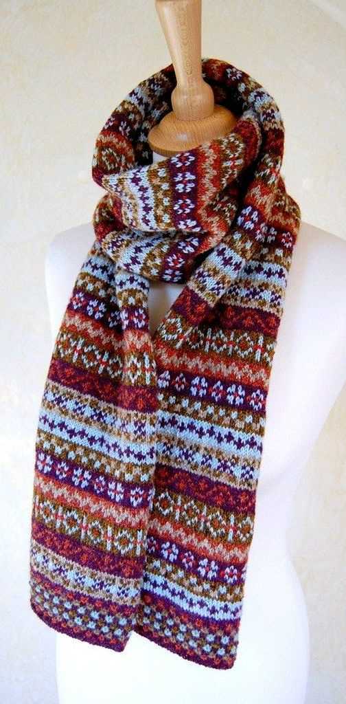 Fair isle scarf knitting patterns