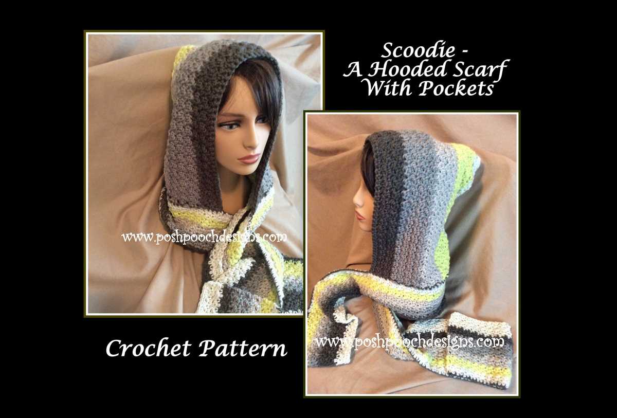 Knit scarf with pockets pattern