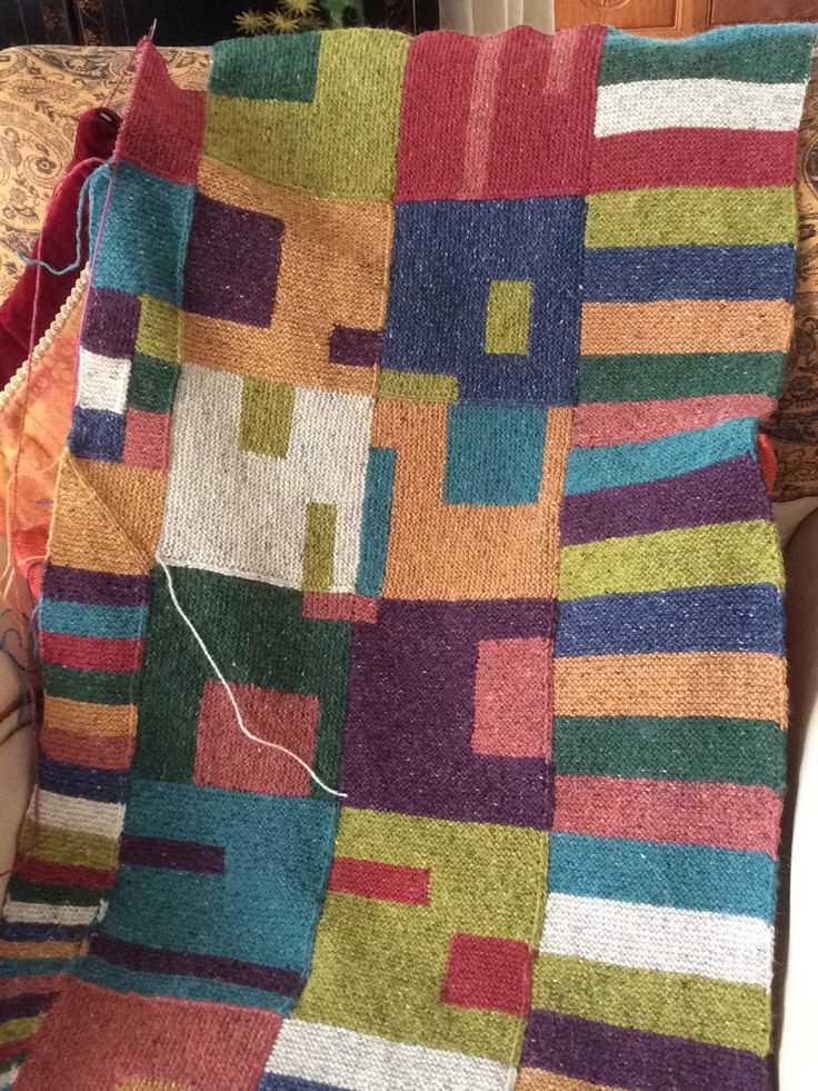 Log cabin knit blanket pattern
