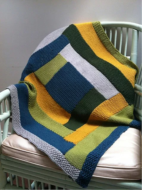 Log cabin knit blanket pattern