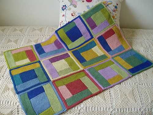 Log cabin knit blanket pattern