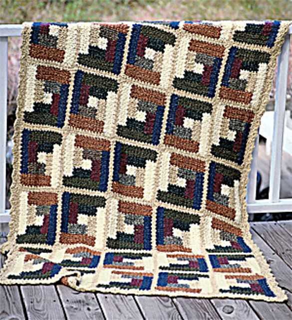 Log cabin knit blanket pattern
