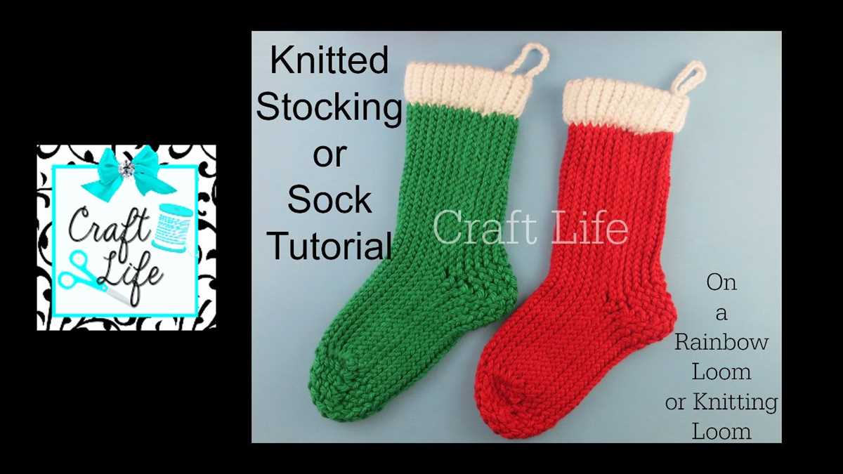 Loom knitting stocking pattern