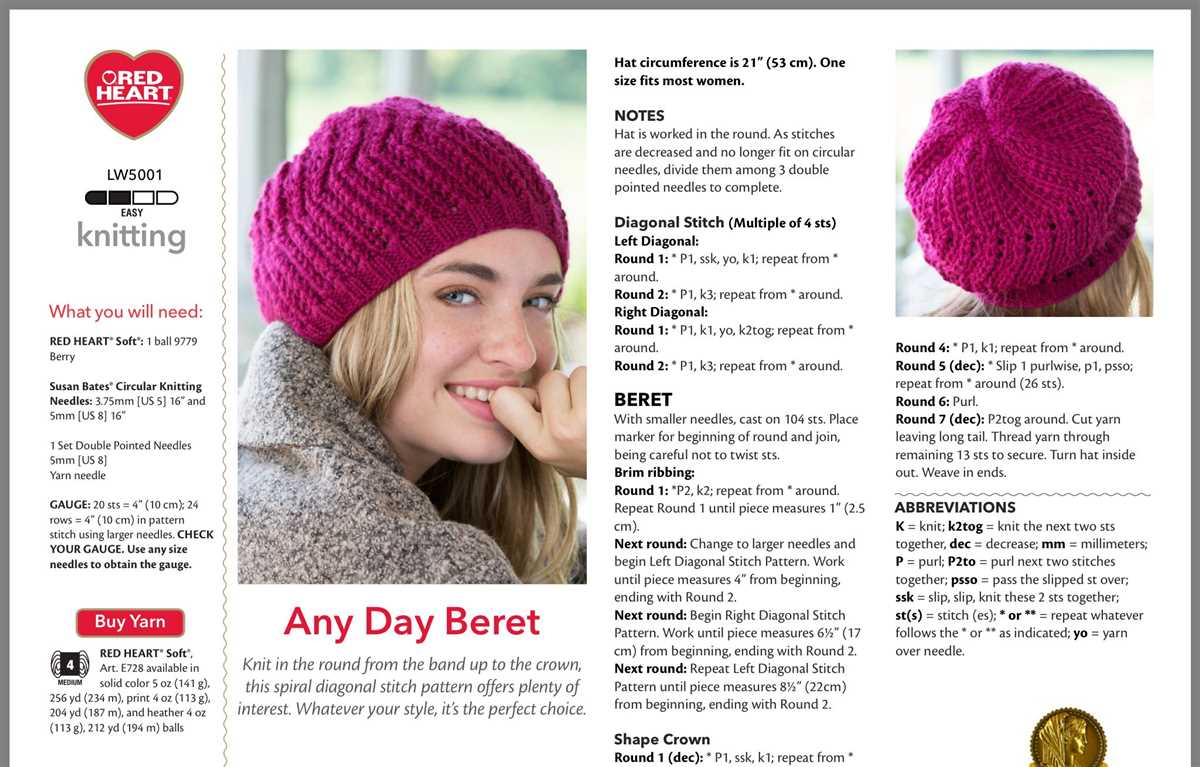 Loose knit beanie pattern