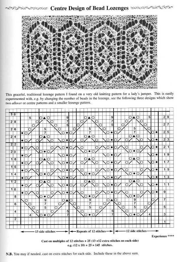Lozenge knitting pattern