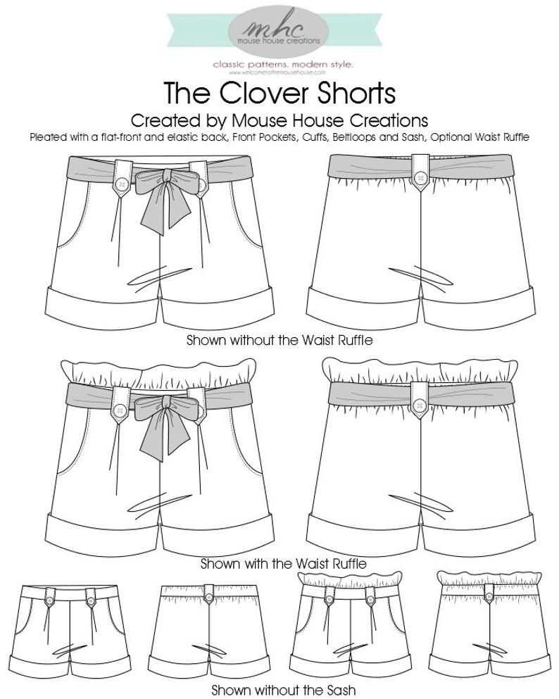 Knit shorts sewing pattern