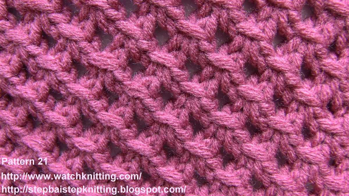 Lattice lace knitting pattern