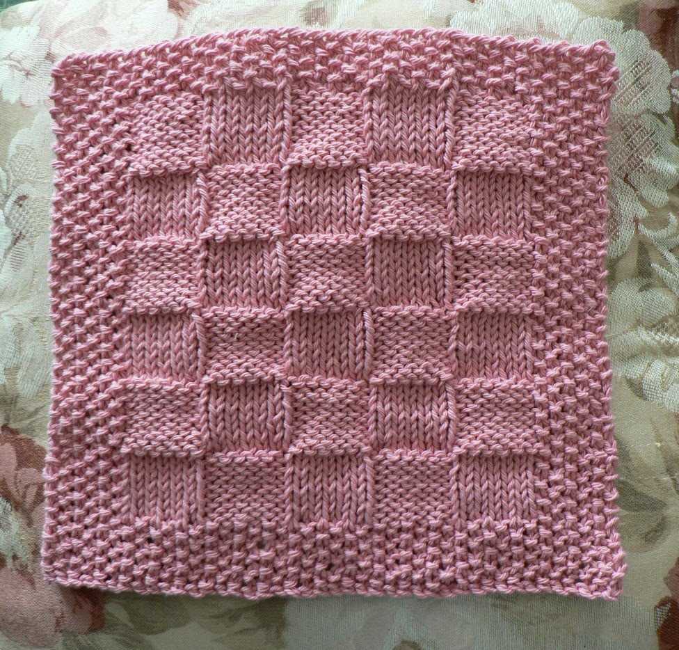 Seed stitch dishcloth knitting pattern
