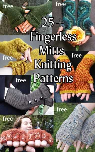 Knitted fingerless mittens pattern free