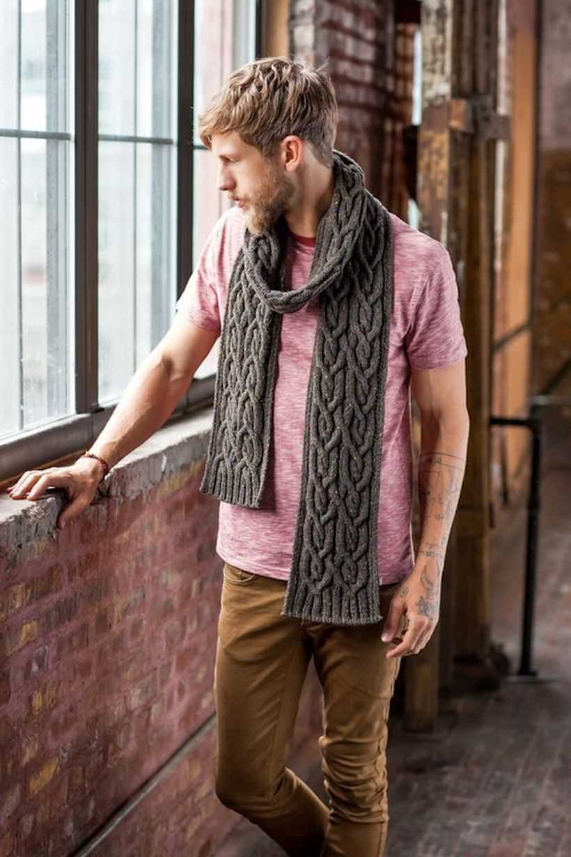 Man's knitted scarf pattern