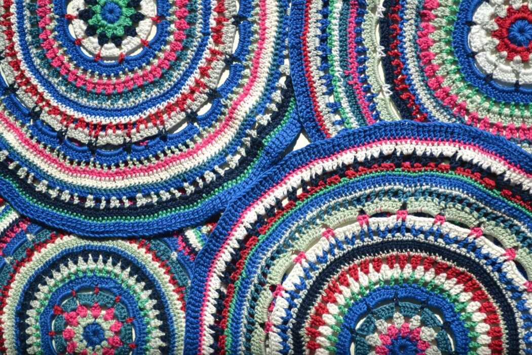 Mandala tweed stripes knit patterns