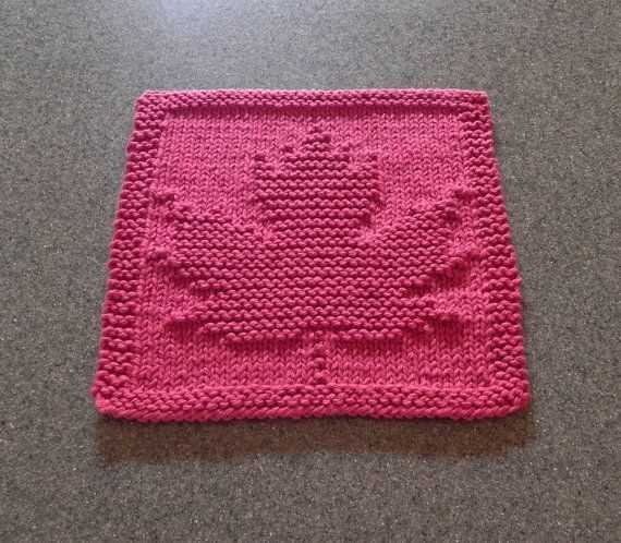 Maple leaf dishcloth knitting pattern