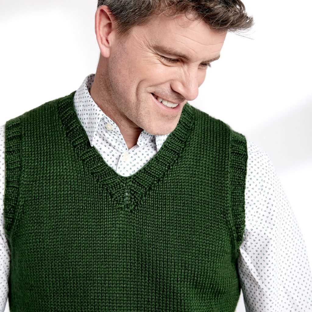 Men's v neck vest knitting pattern