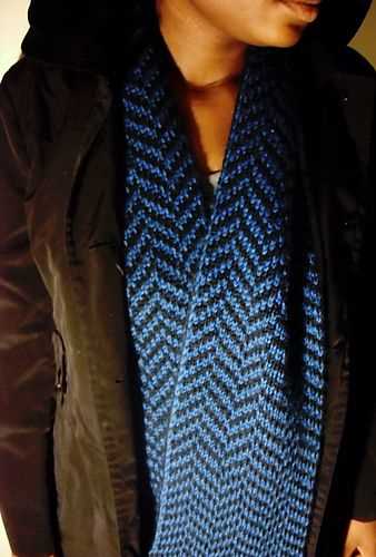 Mens herringbone scarf knitting pattern