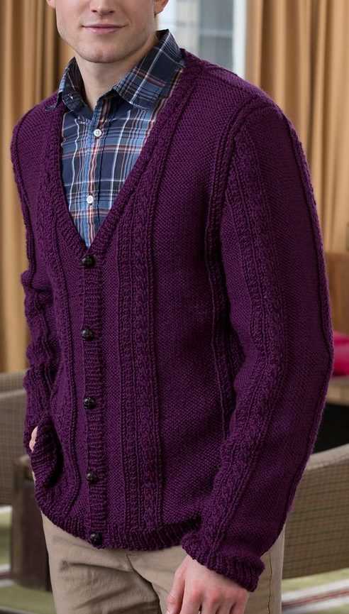 Mens knit cardigan pattern