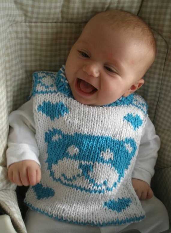 Easy stay on bib knitting pattern