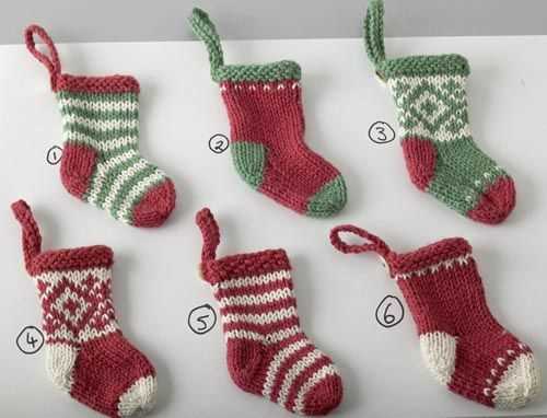 Mini stocking pattern knitting
