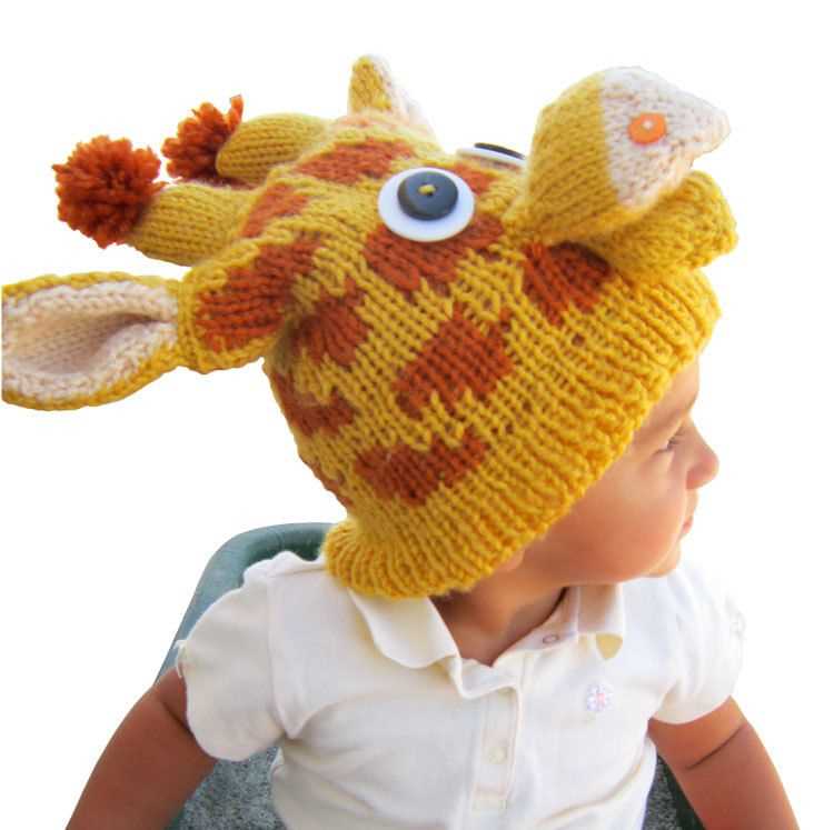 Giraffe hat knitting pattern