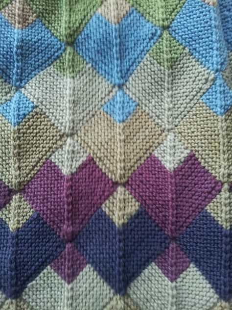 Mitred square knitted blanket pattern
