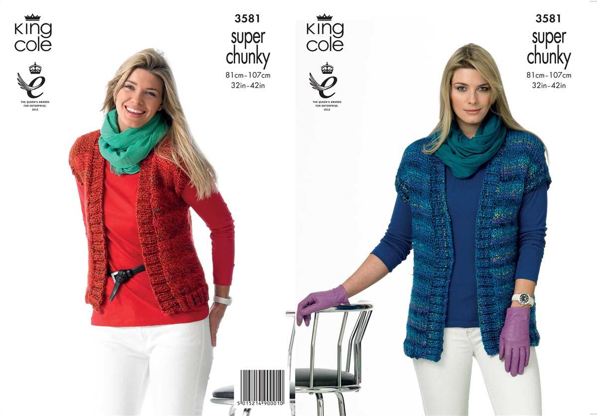 Chunky knit waistcoat pattern