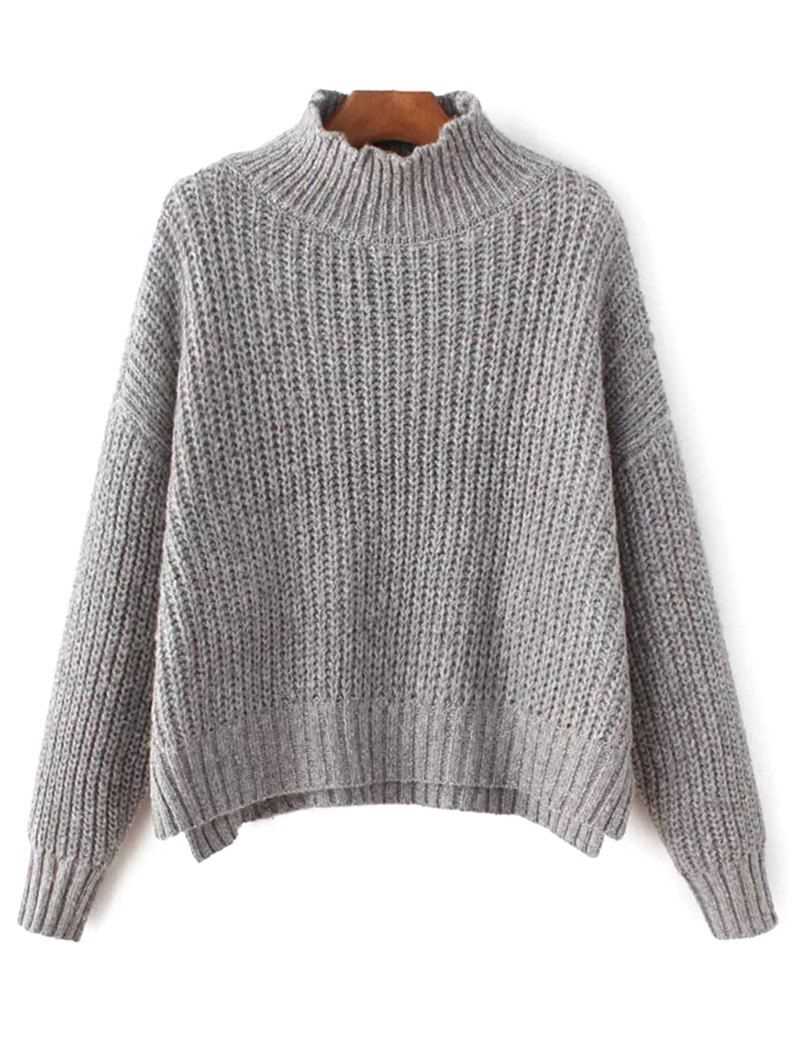Mock neck sweater knitting pattern
