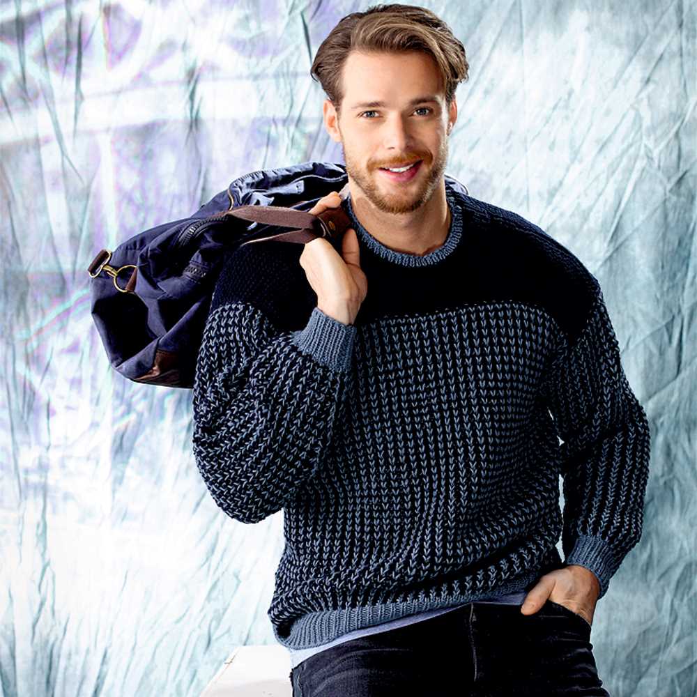 Modern men's jumper knitting pattern