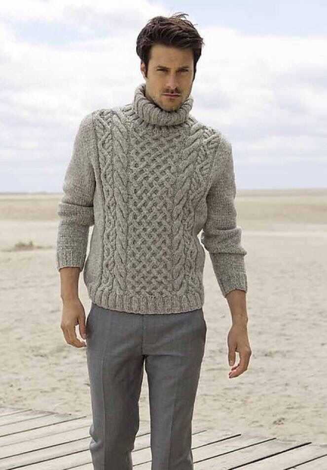 Modern men's jumper knitting pattern