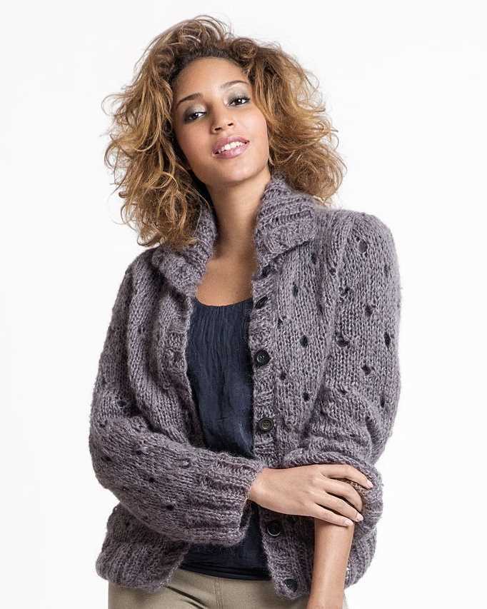 Eyelet cardigan knitting pattern