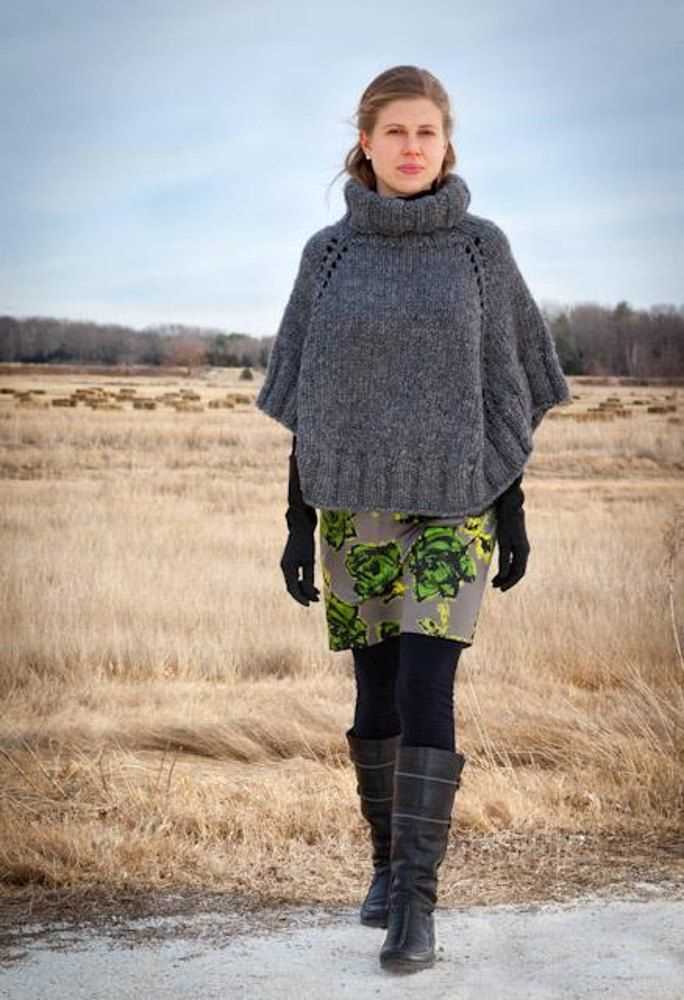 Chunky knit cape pattern