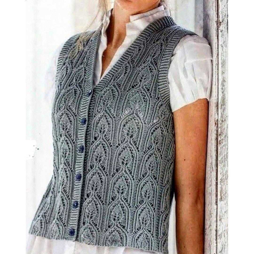 Free knitting pattern for long sleeveless vest