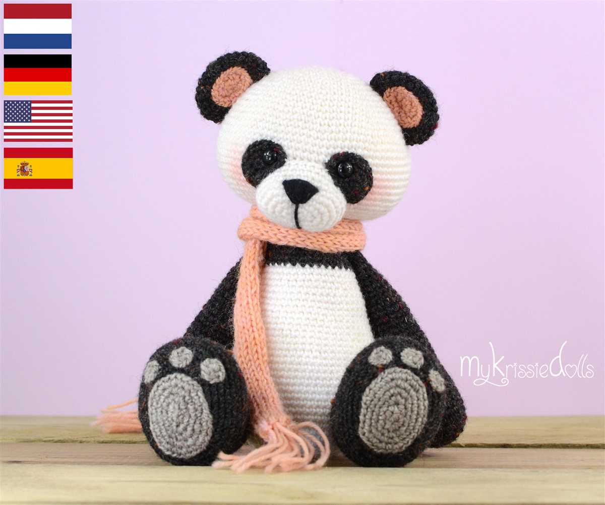 Knitted panda bear pattern