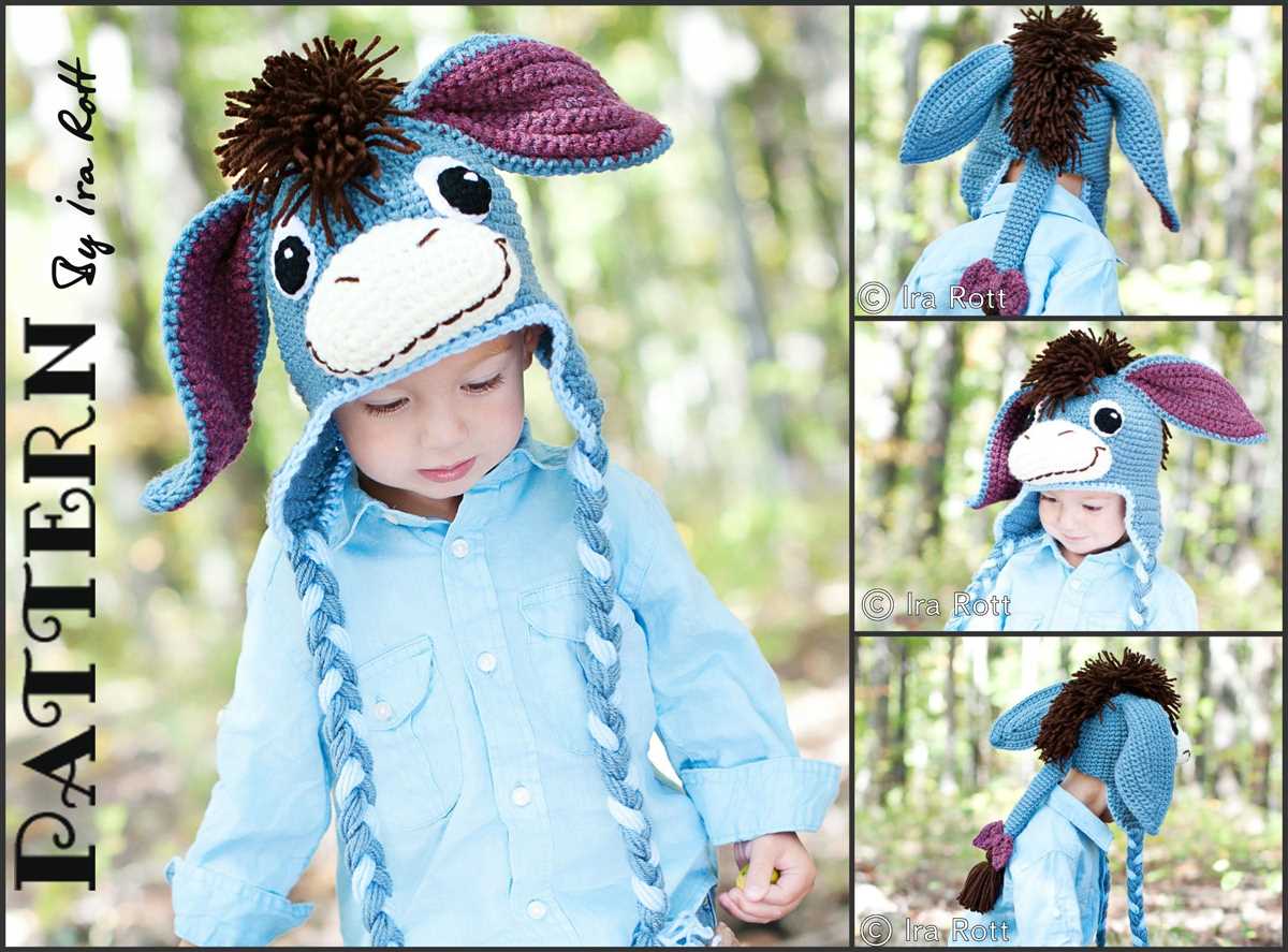 Donkey hat knitting pattern