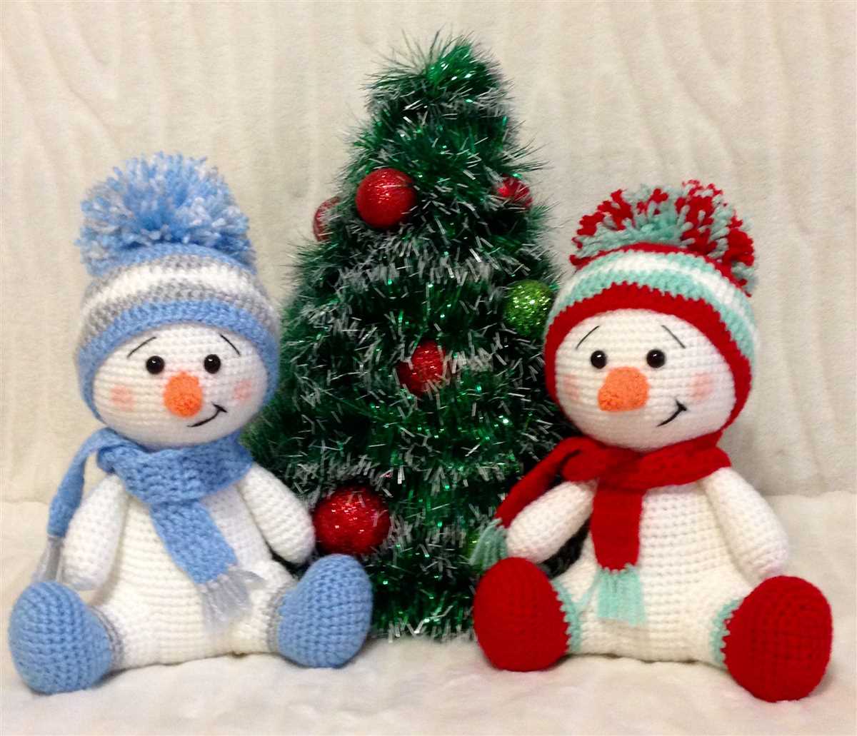 Knitted snowman tree decoration pattern