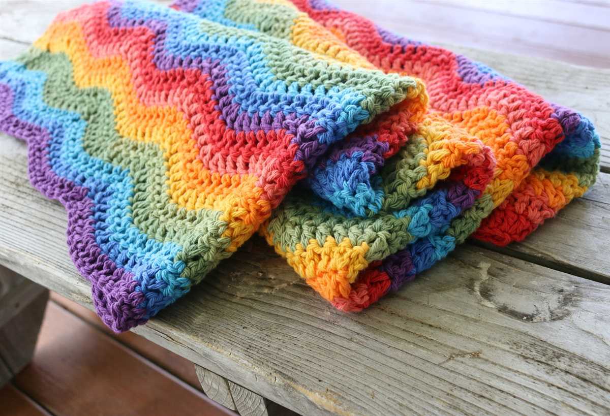 Rainbow knitted blanket pattern