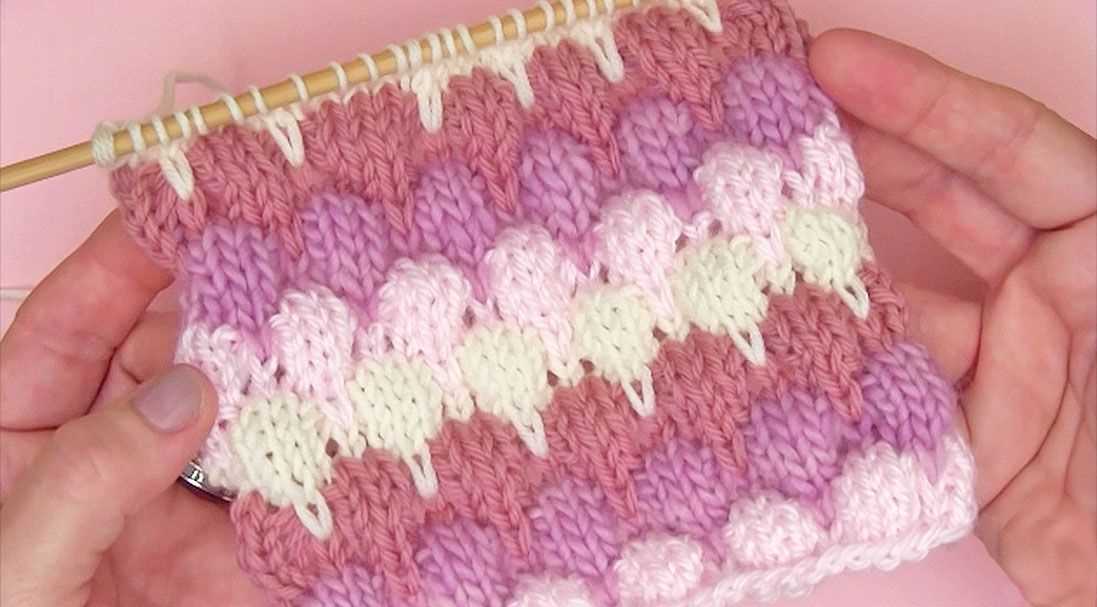 Bubble stitch knit hat pattern