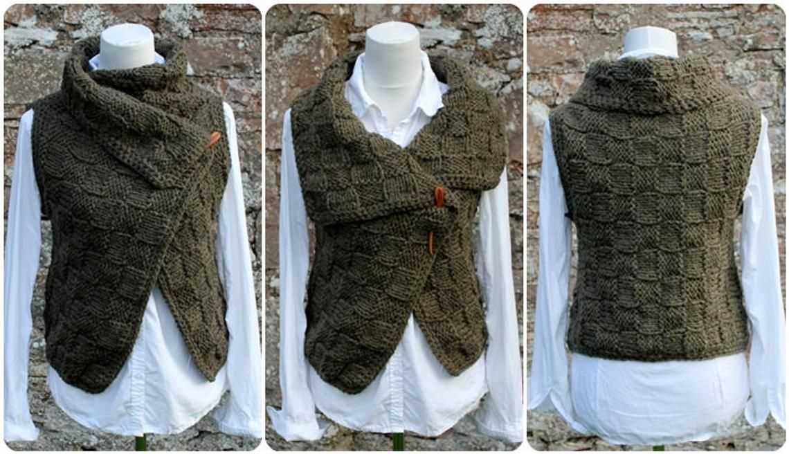 Knitting pattern vest bulky yarn