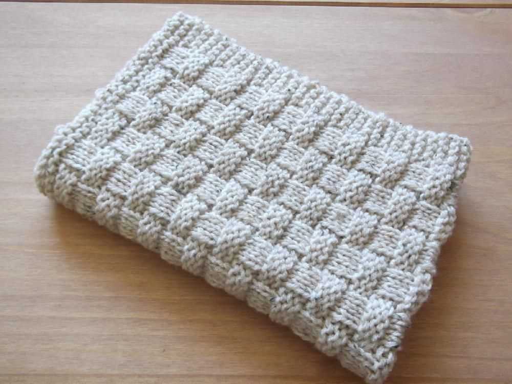 Basket weave blanket knitting pattern