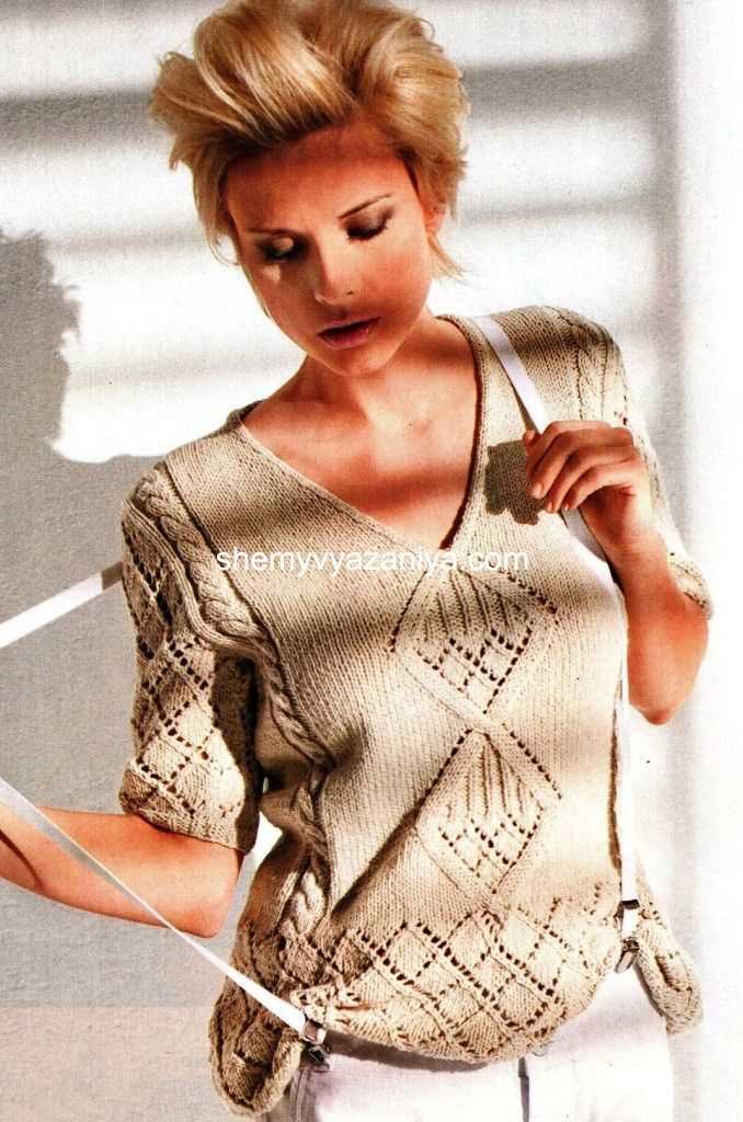 Women's v neck sweater knitting pattern
